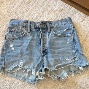 Agolde Parker Denim Shorts in Swapmeet Wash